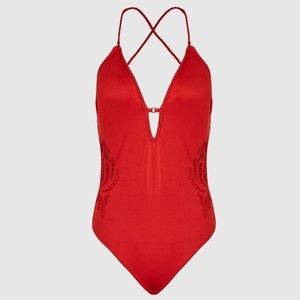 Reiss Bernice Tie Back Red